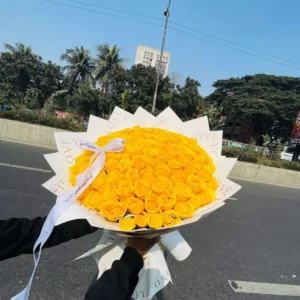 100 Yellow Rose Bouquet